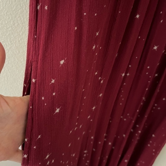 O’Neill wine colored jumpsuit/romper wide leg ruching shirt sleeve long pant S - Picture 4 of 8